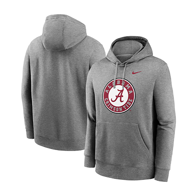 ALABAMA MENS NIKE CLUB FLEECE CIRCLE LOGO HOODIE -  2