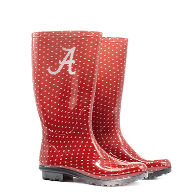 Alabama Gameday Script A Dotted Rain Boots - main view