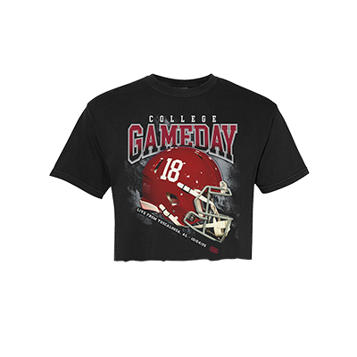 College Gameday Alabama #18 Helmet Crop T-Shirt