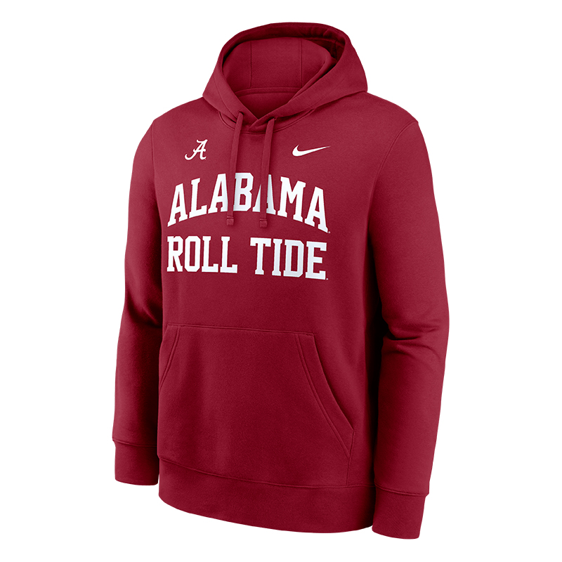 Alabama Nike Roll Tide Club Fleece Arched Hoodie (SKU 14219696158) Alabama Nike Roll Tide Club Fleece Arched Hoodie - main view