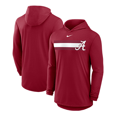 Alabama Nike Team Pattern Long Sleece Hooded T-Shirt - main view