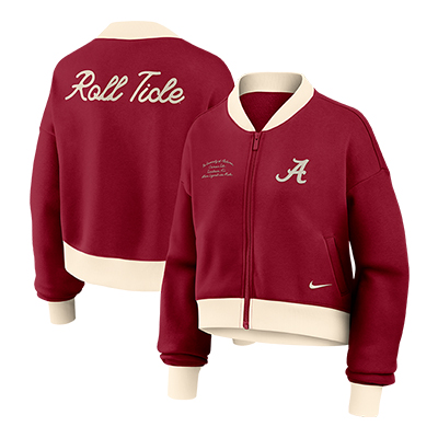 Alabama Nike Academic Embroidery Crop Bomber - main view