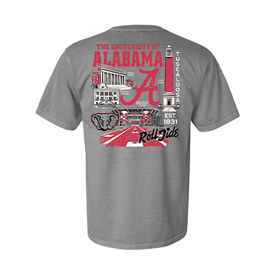 ALABAMA CAMPUS BUILDINGS COMFORT COLOR T-SHIRT -  1