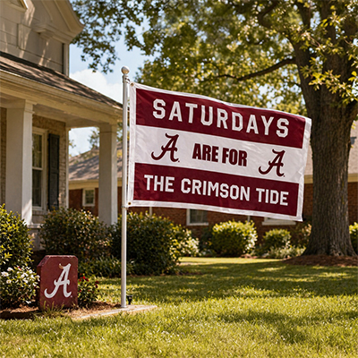 Saturdays Are For The Crimson Tide Flag - main view