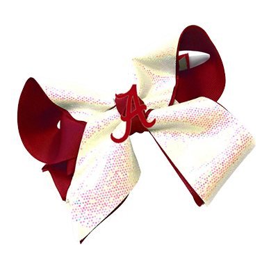 Alabama Glitter Glitz And Grosgrain Underlay Hair Bow - main view