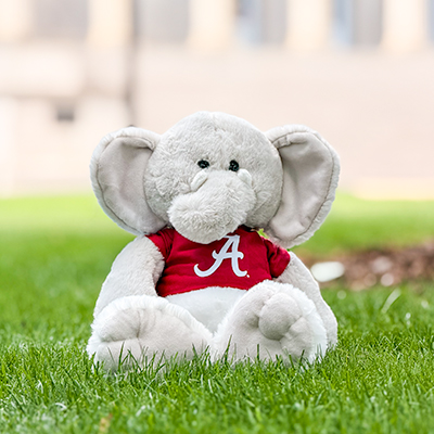 Alabama 18" Dangle Elephant With Crimson Tshirt - main view