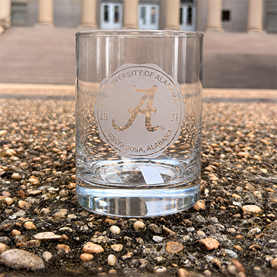 Alabama Etched Rocks Glass - main view