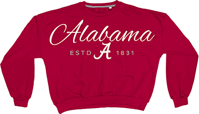 Alabama Alexus Script Sweeper  Crew - main view