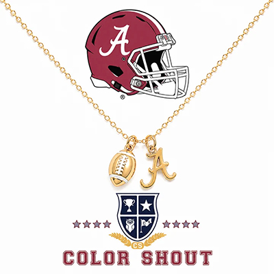 Alabama Script A Football Necklace - main view