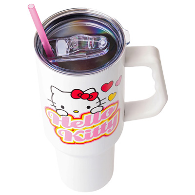HELLO KITTY PEEKING NAME HEARTS SS TUMBLER -  1