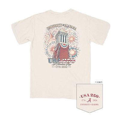      Alabama America's 250Th Birthday Celebration With Denny Chimes Comfort Color T-Shirt - main view