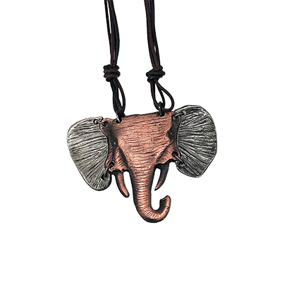 Pewter Elephant Head Necklace - main view