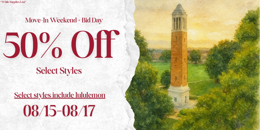 Shop 50% Off starts Friday, 8/14 through Sunday, 8/17!
