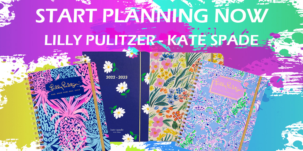 Start Planning Now.  New Lilly Pultizter and Kate Spade Planners are now in stock.*